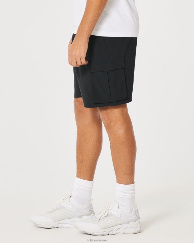 Bottoms Hollister Men Gilly Hicks Active Unlined Cargo Shorts 7\\ 488201349 Black